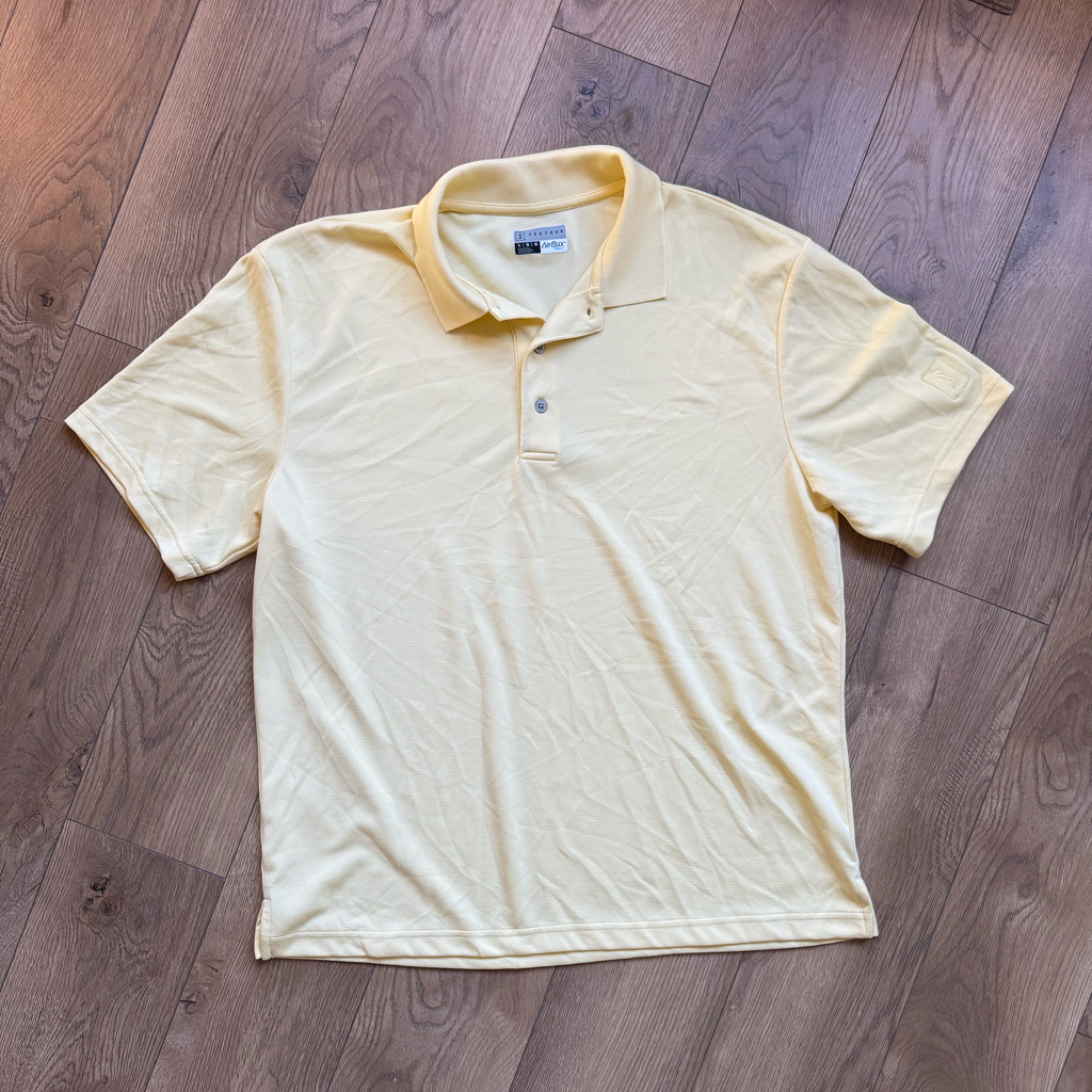 Mens Light Yellow Polo Golf Shirt